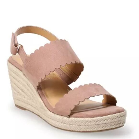 BRAND NEW LC LAUREN CONRAD CACTUS FLOWER WOMEN'S WEDGE SANDALS - Picture 15 of 16